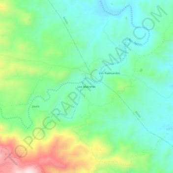 Mapa topográfico Los Matreros, altitud, relieve