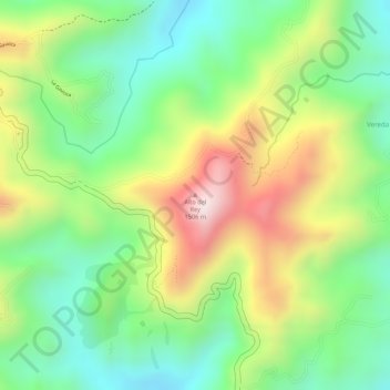 Mapa topográfico Alto del Rey, altitud, relieve
