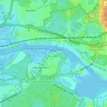 Mapa topográfico Gothmund, altitud, relieve