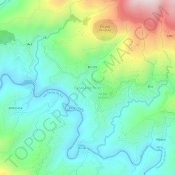Mapa topográfico Parada de Ester, altitud, relieve