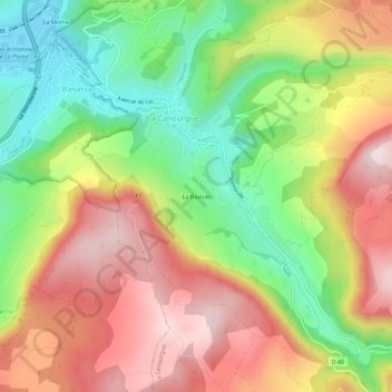 Mapa topográfico La Bastide, altitud, relieve
