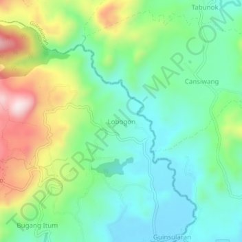 Mapa topográfico Lobogon, altitud, relieve