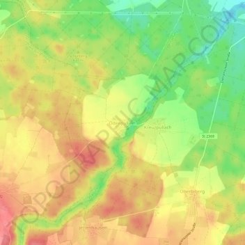 Mapa topográfico Ödenpullach, altitud, relieve