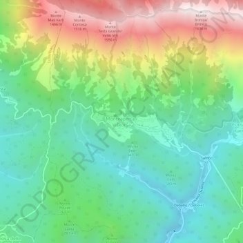 Mapa topográfico Monteaperta, altitud, relieve