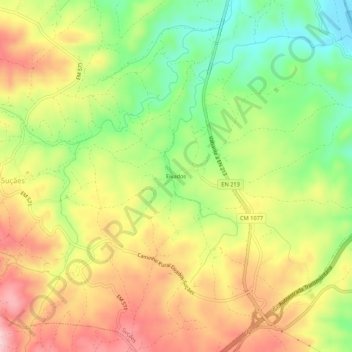 Mapa topográfico Eivados, altitud, relieve