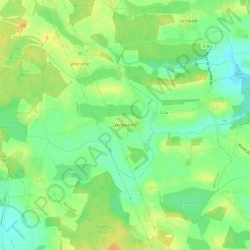 Mapa topográfico Romanèche, altitud, relieve