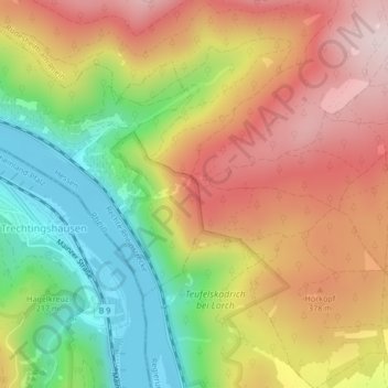 Mapa topográfico Teufelskadrich, altitud, relieve