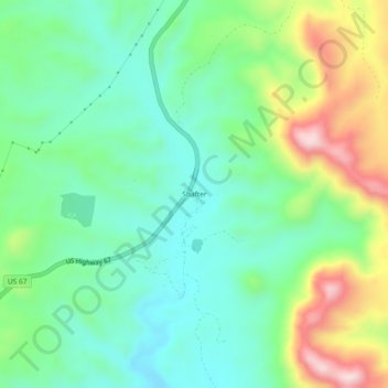 Mapa topográfico Shafter, altitud, relieve