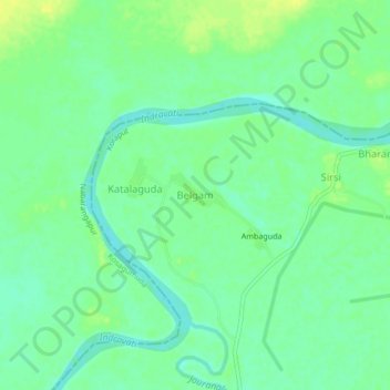 Mapa topográfico Belgam, altitud, relieve