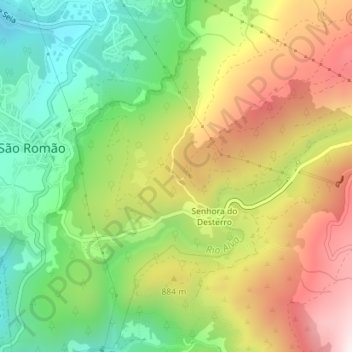 Mapa topográfico Cabeça da Velha, altitud, relieve
