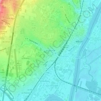 Mapa topográfico Moulin Picoli, altitud, relieve