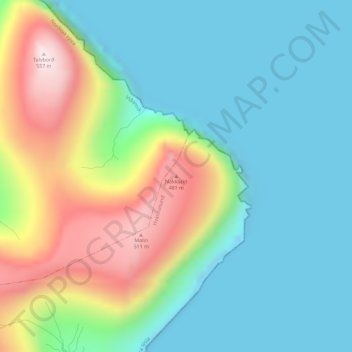 Mapa topográfico Nakkurin, altitud, relieve