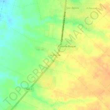 Mapa topográfico La Florida, altitud, relieve