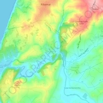 Mapa topográfico Maceira, altitud, relieve