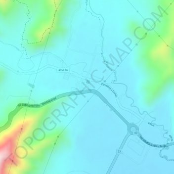Mapa topográfico Mediacanoa, altitud, relieve
