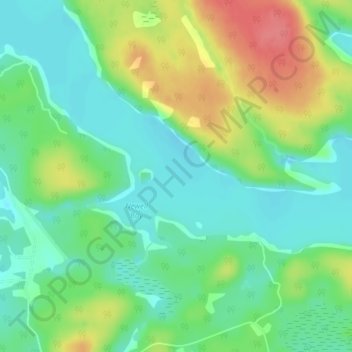 Mapa topográfico Ahmic Lake, altitud, relieve