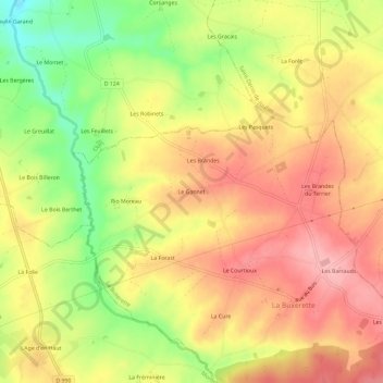 Mapa topográfico Le Gannet, altitud, relieve