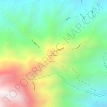 Mapa topográfico La Martinica, altitud, relieve