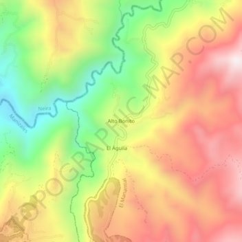 Mapa topográfico Alto Bonito, altitud, relieve