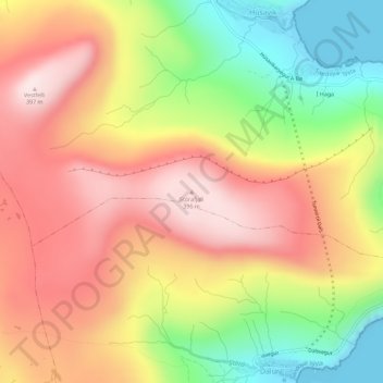 Mapa topográfico Stórafjall, altitud, relieve