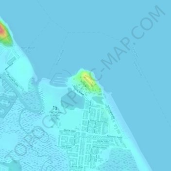 Mapa topográfico Yorkeys Knob, altitud, relieve