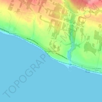 Mapa topográfico Ruisseau-Leblanc, altitud, relieve