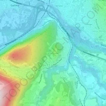 Mapa topográfico Le Mont Gosse, altitud, relieve