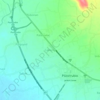 Mapa topográfico Cablong, altitud, relieve