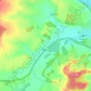 Mapa topográfico Almer, altitud, relieve