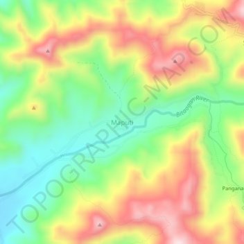 Mapa topográfico Maputi, altitud, relieve