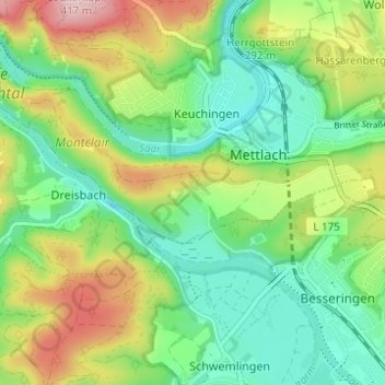 Mapa topográfico Sankt Gangolf, altitud, relieve