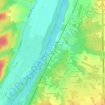 Mapa topográfico La Côte aux Merles, altitud, relieve
