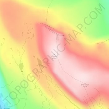 Mapa topográfico Endin, altitud, relieve