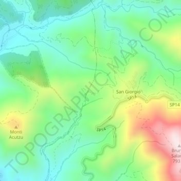 Mapa topográfico San Giorgio, altitud, relieve