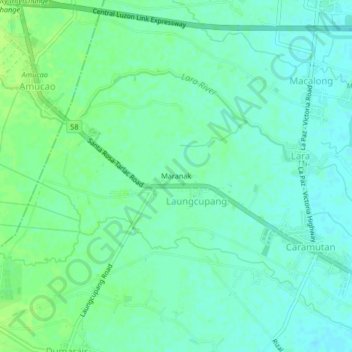 Mapa topográfico Maranak, altitud, relieve