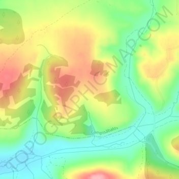 Mapa topográfico Alto del Praderón, altitud, relieve