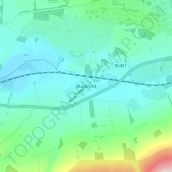 Mapa topográfico Blackford, altitud, relieve