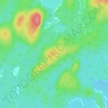 Mapa topográfico Oak Ridges, altitud, relieve