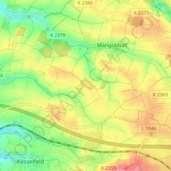 Mapa topográfico Tannen, altitud, relieve