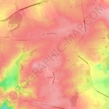 Mapa topográfico Les Jarras, altitud, relieve
