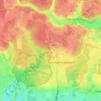 Mapa topográfico Egypt, altitud, relieve