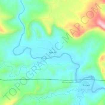 Mapa topográfico Makilo, altitud, relieve
