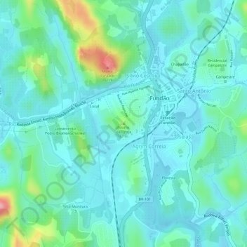 Mapa topográfico Morro da Igreja, altitud, relieve