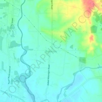 Mapa topográfico Baluntay, altitud, relieve