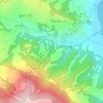 Mapa topográfico Spettine, altitud, relieve