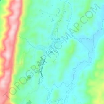 Mapa topográfico La Danta, altitud, relieve