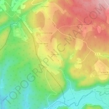 Mapa topográfico Chapendu, altitud, relieve