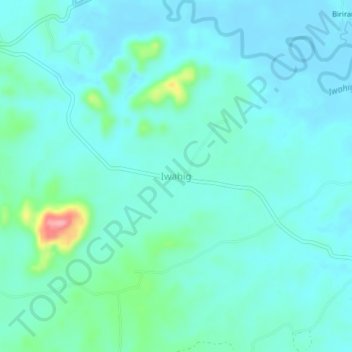Mapa topográfico Iwahig, altitud, relieve