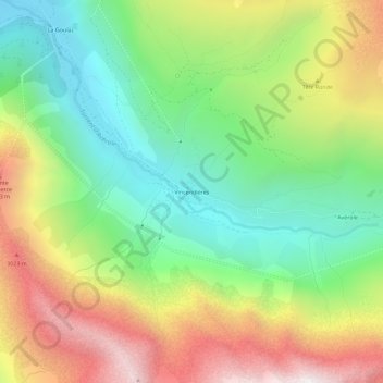 Mapa topográfico Vincendières, altitud, relieve