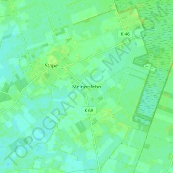 Mapa topográfico Meinersfehn, altitud, relieve
